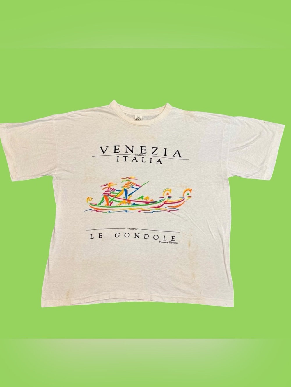 Vintage 90s Venezia Venice Italy Gondola Single Stitch Shirt Size XL Unisex